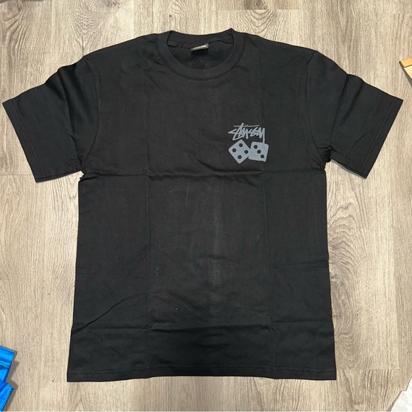 STUSSY Dice Pigment Dyed Tee Mens T Shirt Black & Gray Size S - Picture 6 of 10